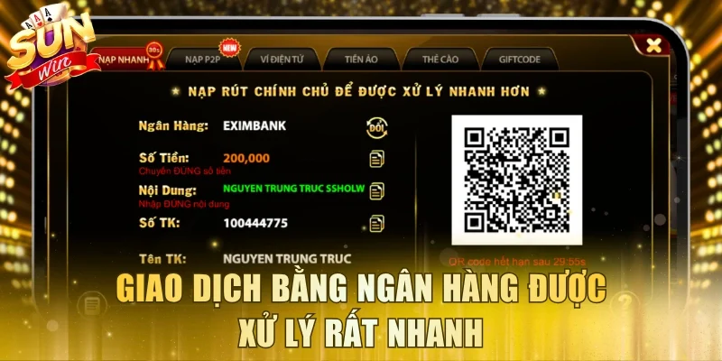 Giao dịch bằng ngân hàng được xử lý rất nhanh